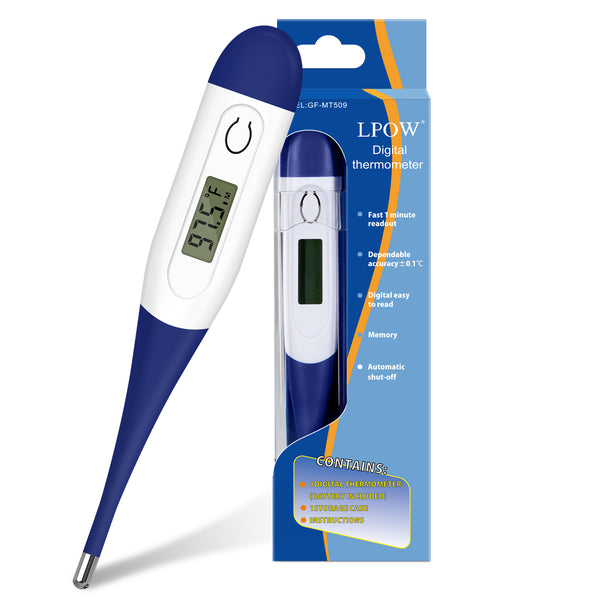LPOW Thermometer for Adults with 10 Seconds Fast Reading, Digital Oral Thermometer for Fever